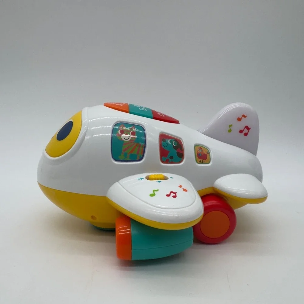 HuiLe Toys Musical Learning Airplane Push Toy Lights Sounds Tested w/ Batteries